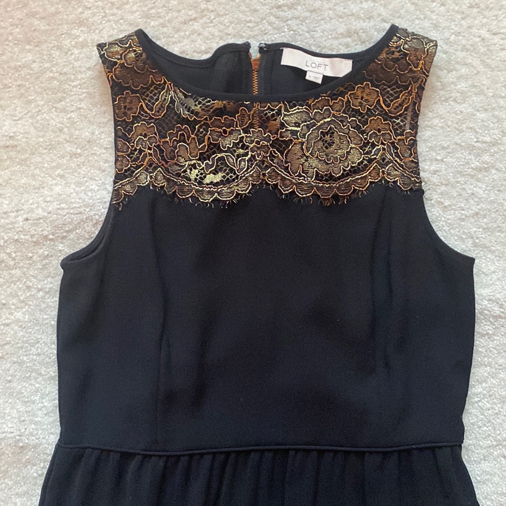 Black gold detailed dress